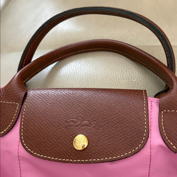 Longchamp Pink and Brown Tote Bag - Picture 3 of 3